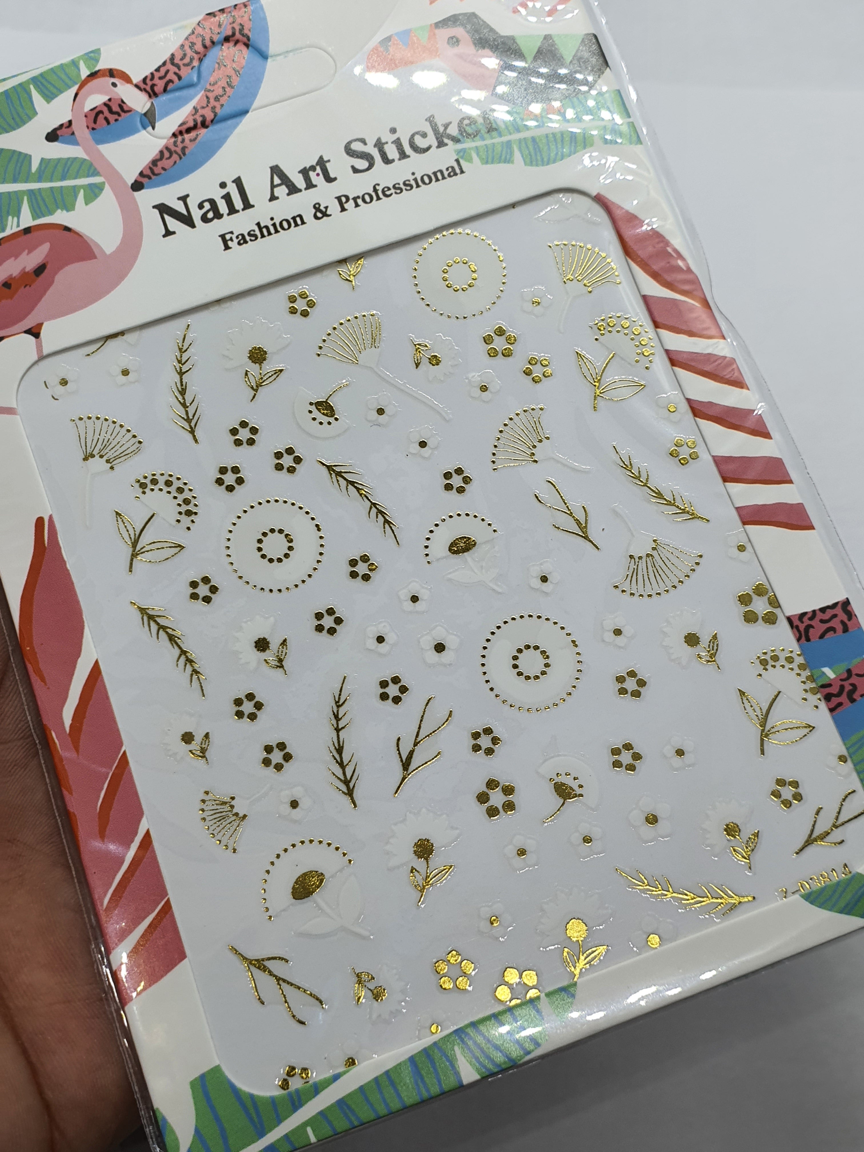 Stickers Flores Blancas y Oro