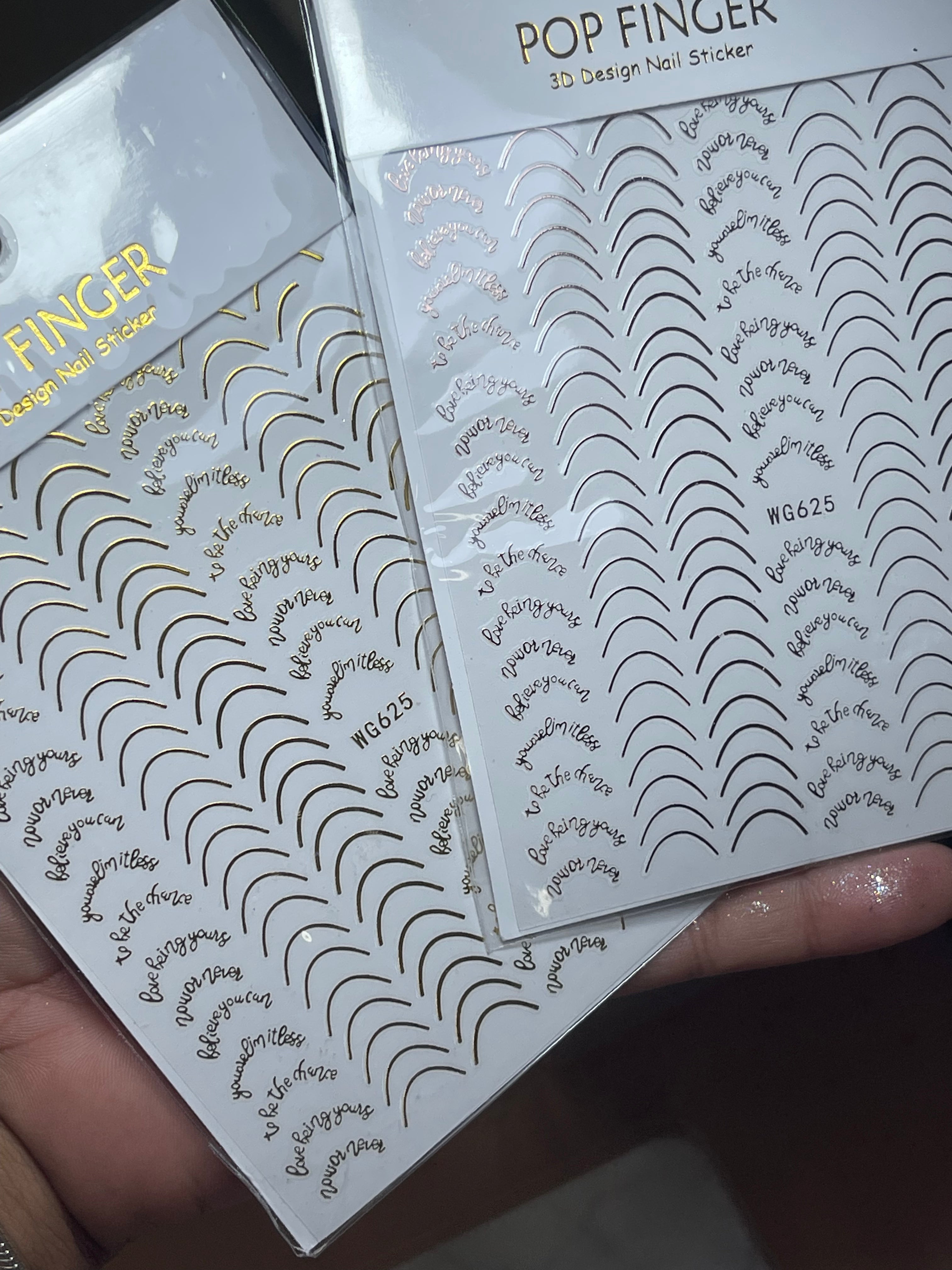 Stickers lineas Curvas y Palabras