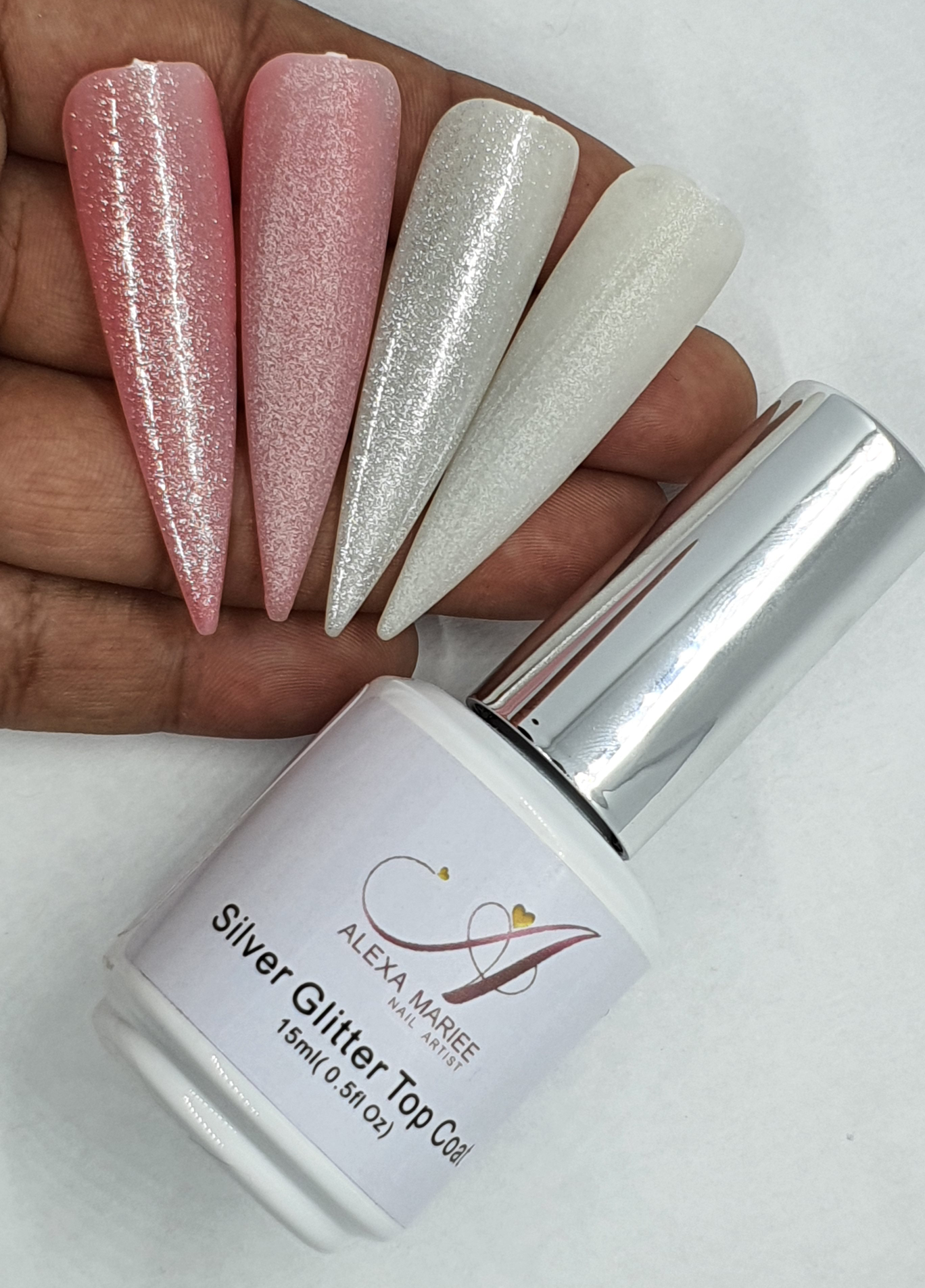 Silver Glitter Top Coat 15ml
